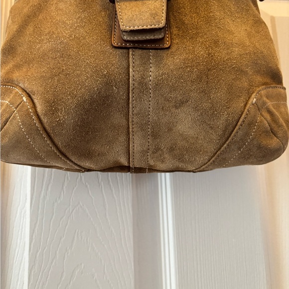 Coach VINTAGE Y2K SoHo D05Q-9482 Tan Suede Hobo Bag w Adjust Leather Strap VGUC - Picture 6 of 15